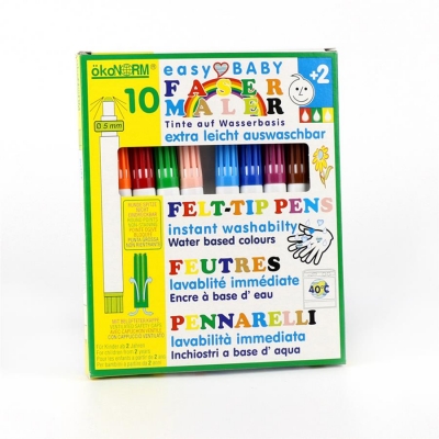 easy baby felt-tip pen, 5mm, easily washable - 10 colors