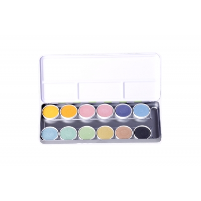 watercolors paint box nawaro, metal case, tablets 30mm - 12 colors