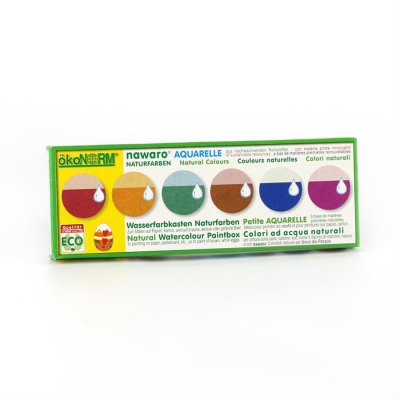 Farbkasten nawaro, Kartonetui mit Farbtabletten 23mm - 6 Farben