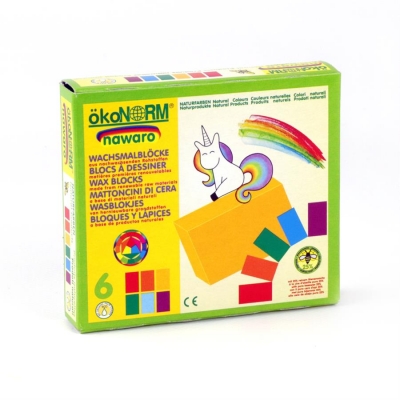wax blocks nawaro unicorn, carton - 6 colors