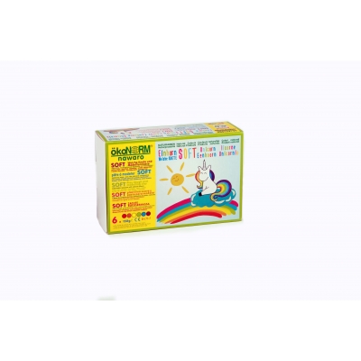 SOFT modelling clay nawaro, 6-color set Unicorn - red, orange, yellow, green, cyan, violet