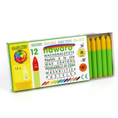 wax crayons nawaro, carton, 12 pieces - yellow