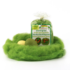 Ostergras nawaro, pflanzengef&auml;rbte Wolle, ca. 20g