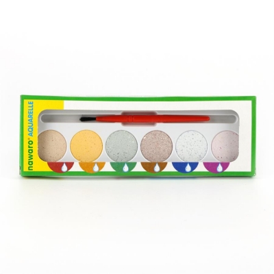 watercolor nawaro, carton, tablets Ø23mm - 6 colors