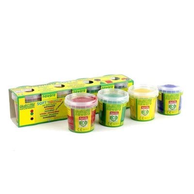SOFT modelling clay nawaro, 4-color set A - red, yellow, green, blue