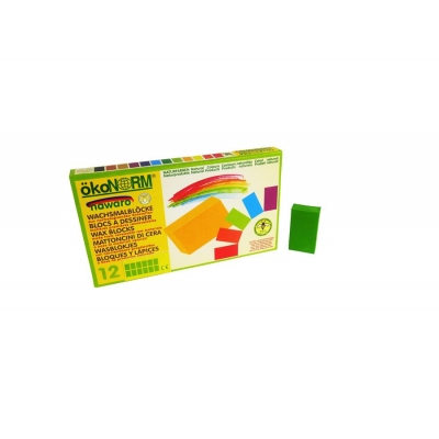 wax blocks nawaro, carton, 12 pieces - yellow- green