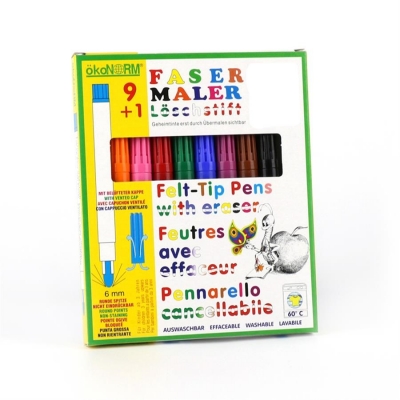 felt-tip pen 9+1, 9 colors + 1 eraser-pen