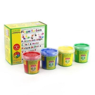 finger paints nawaro, 4-color set A - red, yellow, green, blue