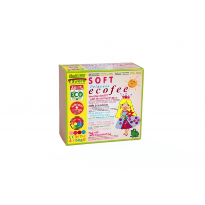 SOFT modelling clay nawaro, 4-color set M Eco Princess - rose, pink, violet, cyan