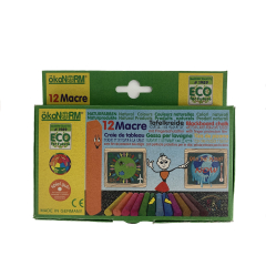 Macre blackboard chalk 12 crayons, 12 colors, cardboard box