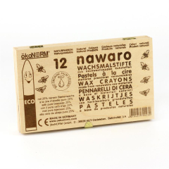 wax crayons nawaro, wooden box FSC-certified - 12 colors