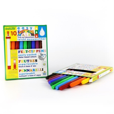 easy felt-tip pen, 4 mm, easily washable - 10 colors