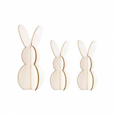 Holz- Steckfigur -  3 Hasen