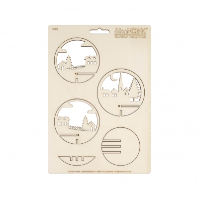 Wooden stick figure - Christmas bauble Winter Village