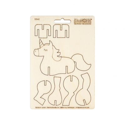 Wooden stick figure -Unicorn