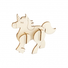 Wooden stick figure -Unicorn