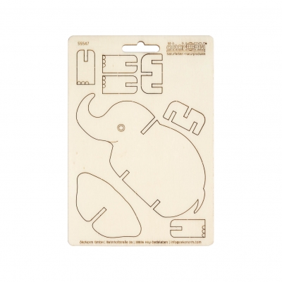 Holz- Steckfigur -  Elefant