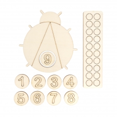 Wooden stick figure -calculating beetle