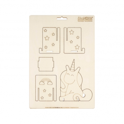 Wooden stick figure -Pencil holder Unicorn